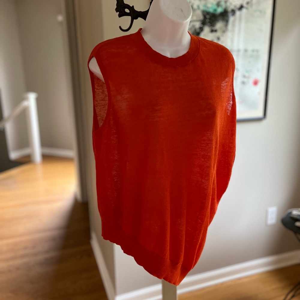 THEORY LINEN BLEND SLEEVELESS TOP - Picture 3 of 8